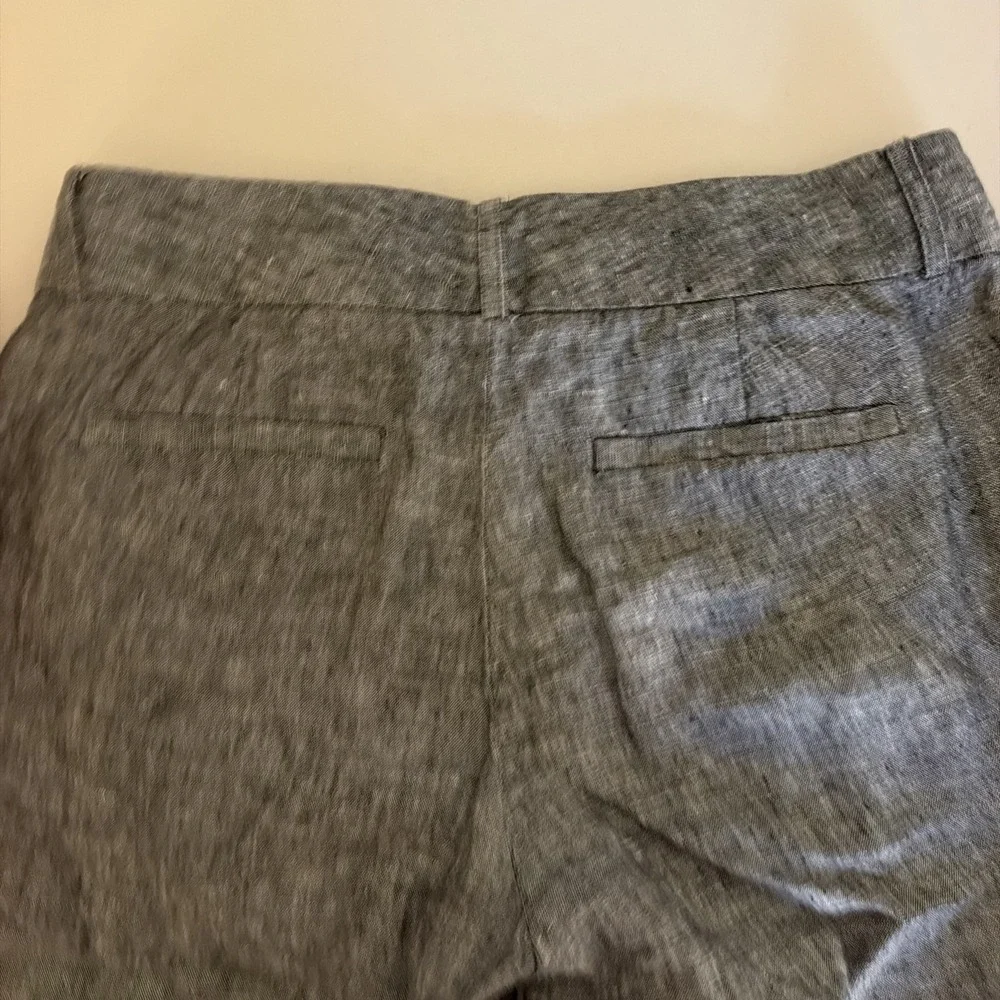 Banana Republic The Martin Fit Linen Pants Women's Size 4 Gray Career Trousers